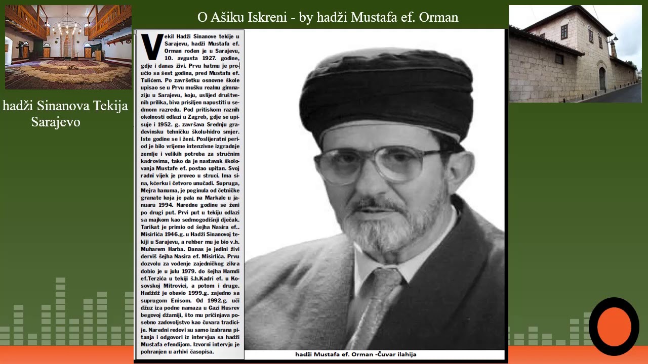 O AŠIKU ISKRENI - by hadži Mustafa ef. Orman k.s.