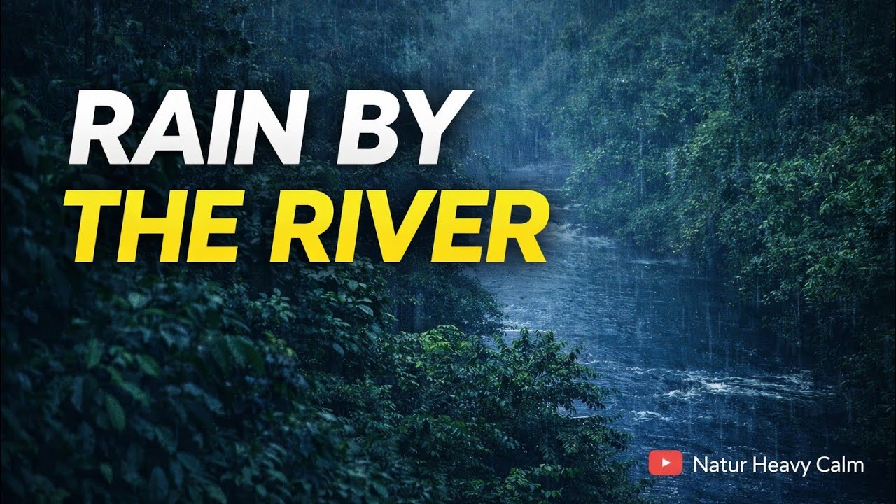 Rain by the River Sounds for Stress Relief (1 Hour)