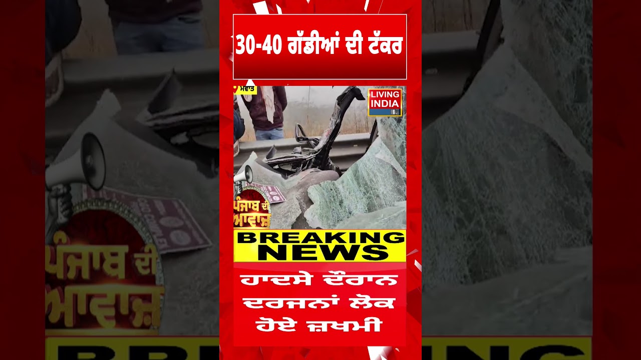 30-40 ਗੱਡੀਆਂ ਦੀ ਟੱਕਰ  | Haryana News | Mewat | Incident | Road Accident | Living India News
