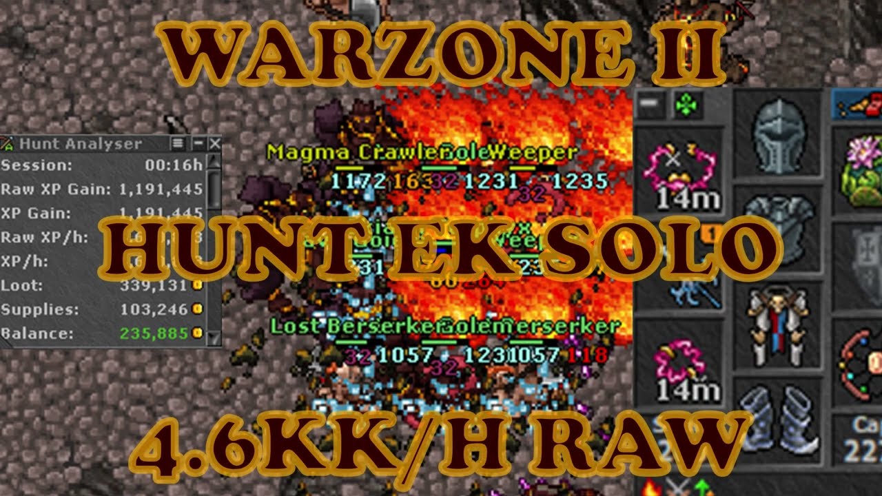 [HUNT EK SOLO] WARZONE 2 (4.6KK/H+ NA RAW XP COM LUCRO)