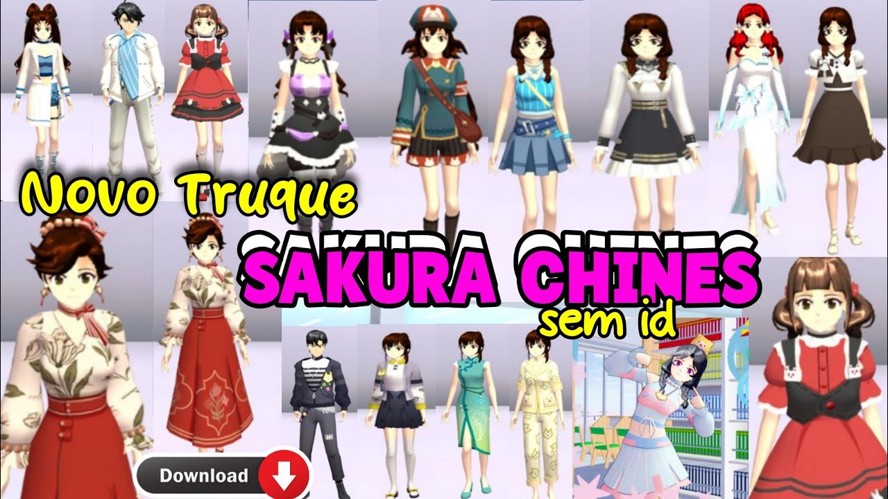 COMO BAIXAR O SAKURA CHINES SEM VERIFICAÇÃO DE ID +TRUQUE DESBLOQUEAR TODAS AS ROUPAS