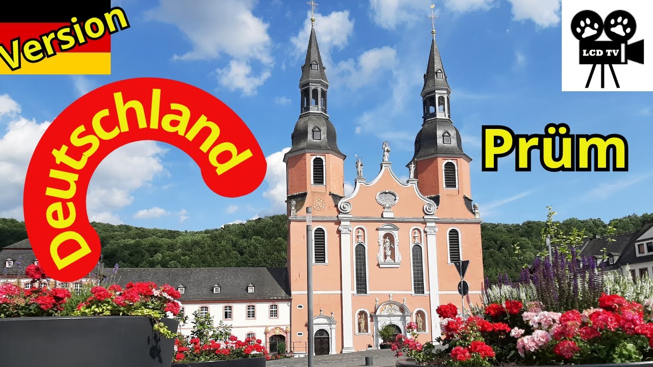 #26DE Stadtf&uuml;hrung Pr&uuml;m mit wundersch&ouml;nen Basilika am Hahnplatz und Gastronomie.