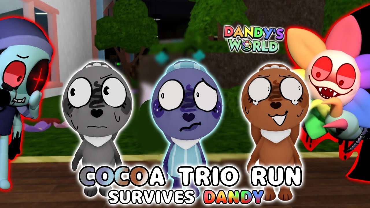 🐇 ТРИО КОКОА ВЫЖИВАЕТ В ЗАБЕГЕ ДЕНДИ 🍫 - Трио из игрового процесса Dandy's World #25 - #RainyMellie