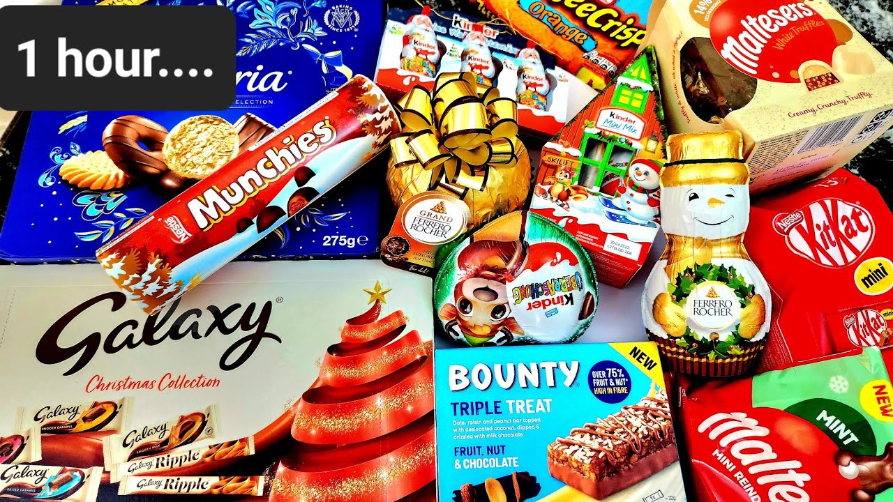 100 +  ultimate snack opening 1 hour of candy opening, Kit kat Smarties m&m's milka kinder galaxy