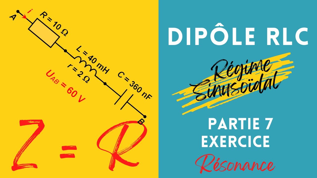 Dipôle RLC en régime sinusoïdal (7): Exercice sur la résonance d'intensité