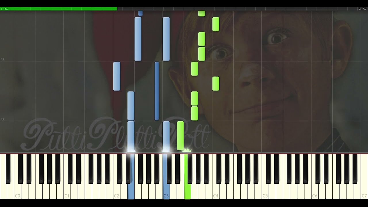Putti Plutti Pott - Hei hå nå er det jul igjen! (piano/synthesia)