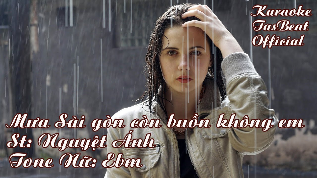 Karaoke Mưa Sài Gòn Còn Buồn Không Em - Tone Nữ | TAS BEAT