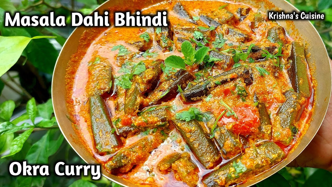 Masala Dahi Bhindi Recipe || Okra Curry || || Iskcon Prasad || Krishna's Cuisine 