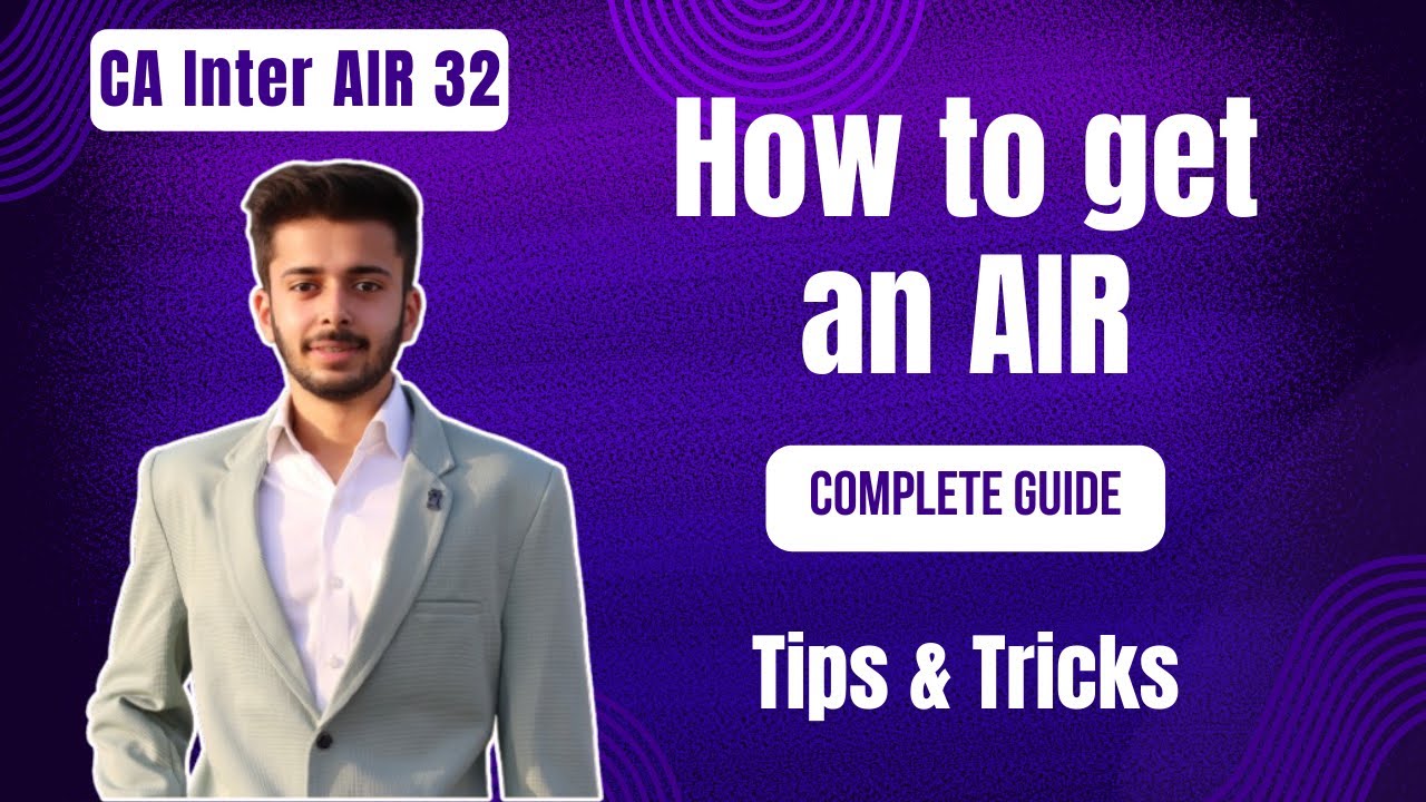 How to get a RANK in CA I Strategy by AIR 32 CA Inter I 
