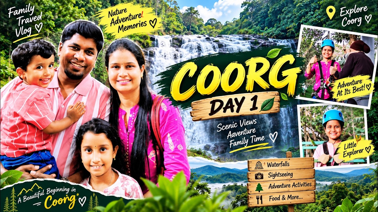 Coorg Family Trip Day 1 😍 | Mysore Expressway, Golden Temple & Abbi Falls | Tamil Vlog