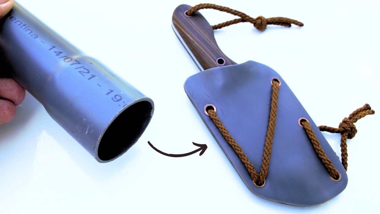 FUNDA para CUCHILLO con TUBO de PVC|| KNIFE SHEATH with PVC TUBE🔪🧤