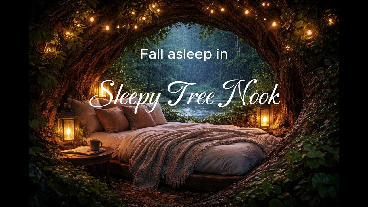 Fall asleep in a Hidden Tree Nook 🌿✨ | Rain Sounds | 8 Hours of Deep Sleep