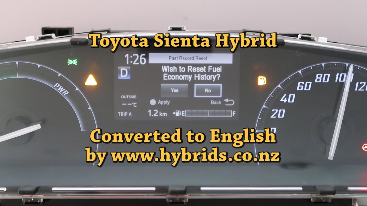 Перевод приборной панели (Dash) Sienta Hybrid NHP170G (и негибридной) с японского на английский