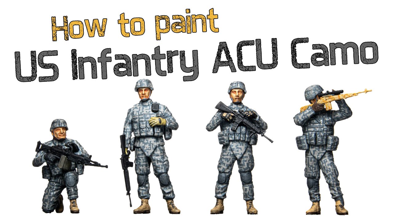 Modern US Infantry Tutorial 1/35 - Painting simple ACU Digital Camo