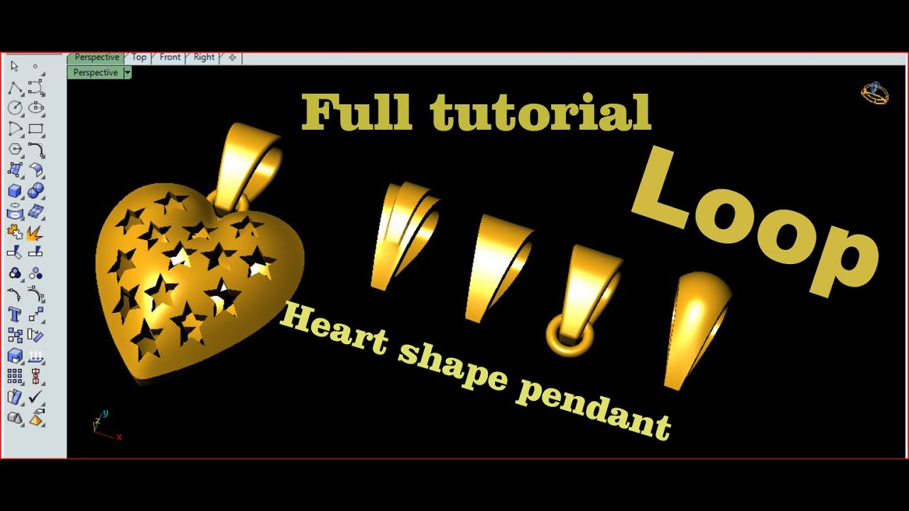 #heart_shape_pendant #pendant_loop #rhinoceros #cad #matrix #jwellery #fulltutorial #pendant #3d