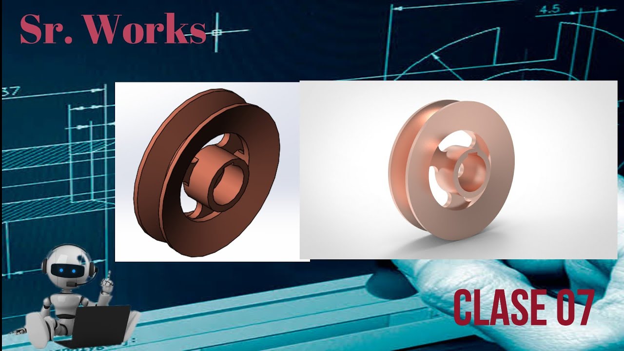 Solidworks práctica 7. herramienta de revolución, creación de polea. 😎👍