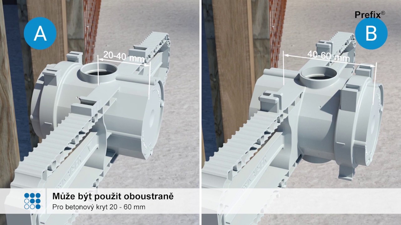 Prefix® Krabice do betonu pro upevnění na výstuhu