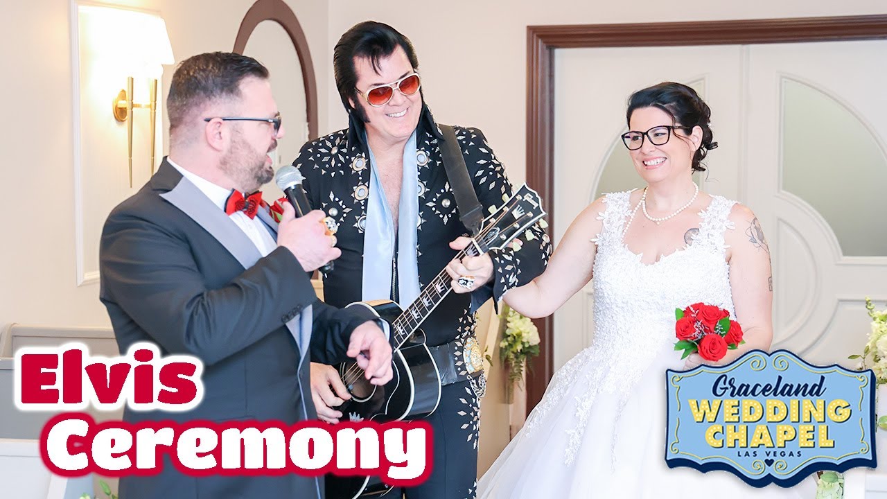 Jean-Noel & Sophie's Elvis Ceremony in Las Vegas | Graceland Chapel