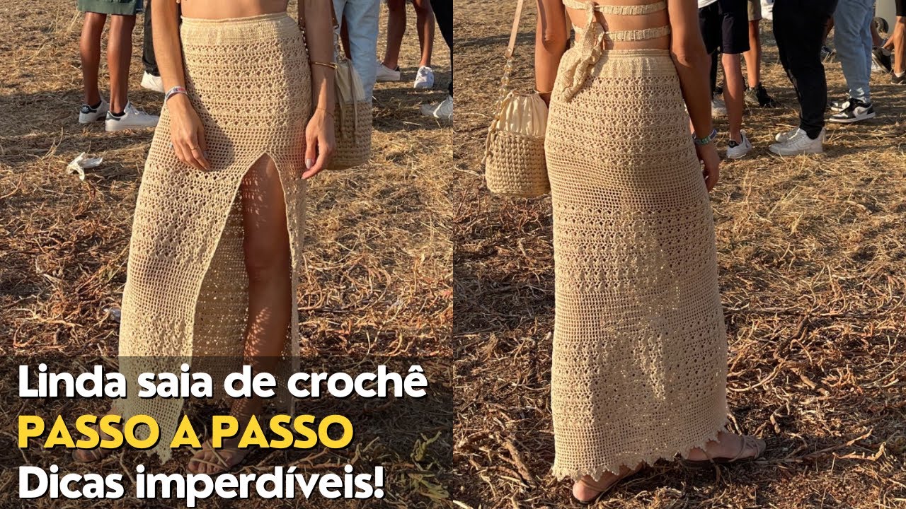 SAIA DE CROCHE 1/2 - Linda, moderna, caimento perfeito! Passo a passo com muitas Dicas! Parte 1