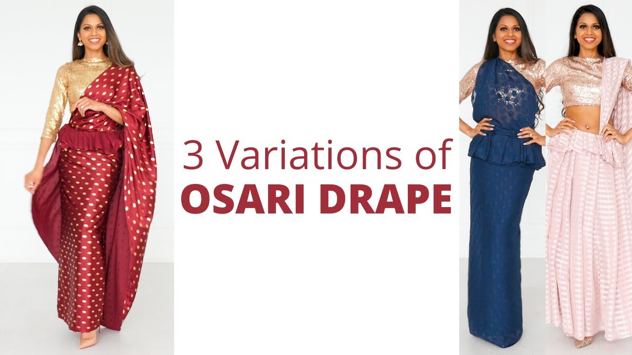 3 Variations of Osari Saree Draping in different styles | ruffle saree | Tia Bhuva
