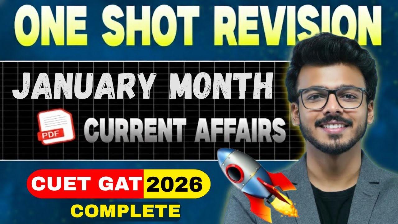 JANUARY Month Current Affairs | ONE SHOT | CUET GAT 2026 | By Harsh Soni Sir