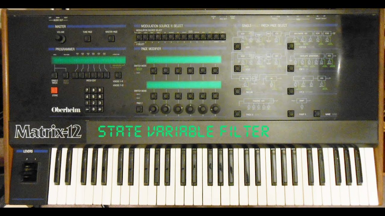 Oberheim Matrix-12 Synthesizer Demo #4 State Variable Filter Behavior