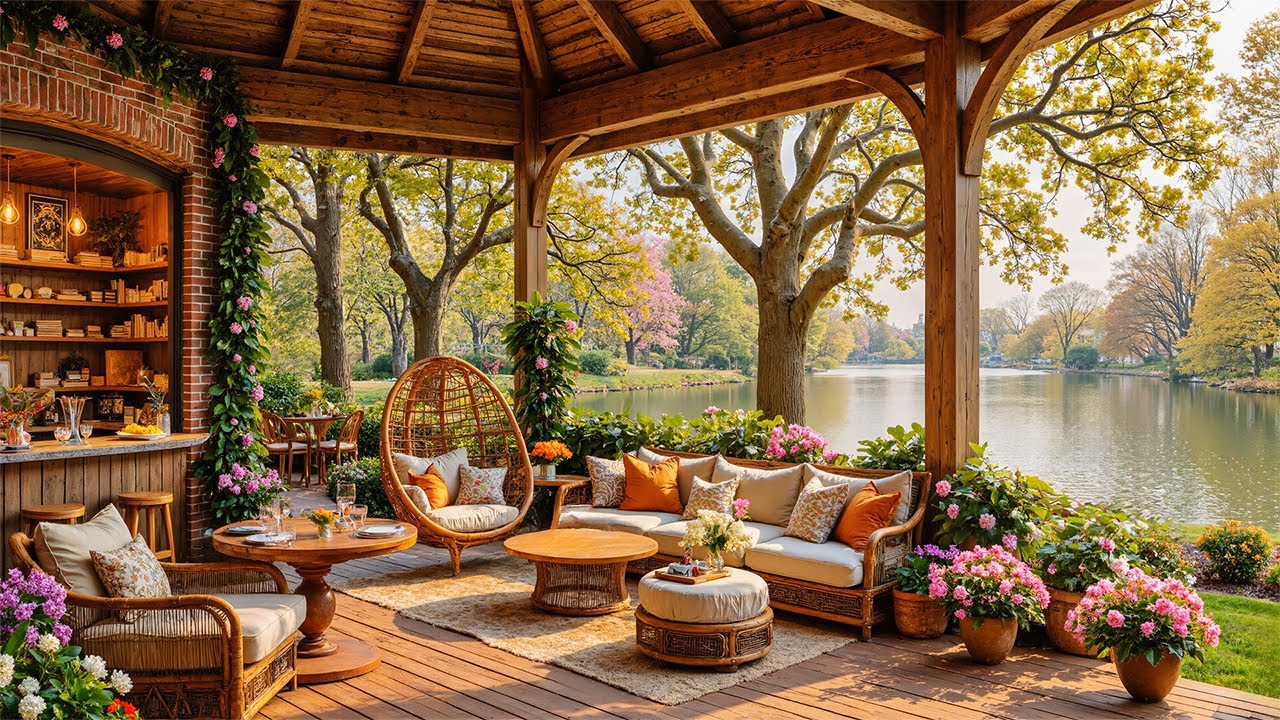 February Spring Morning Jazz | Cozy Garden Setting 🌸 Jazz for Studying and Working