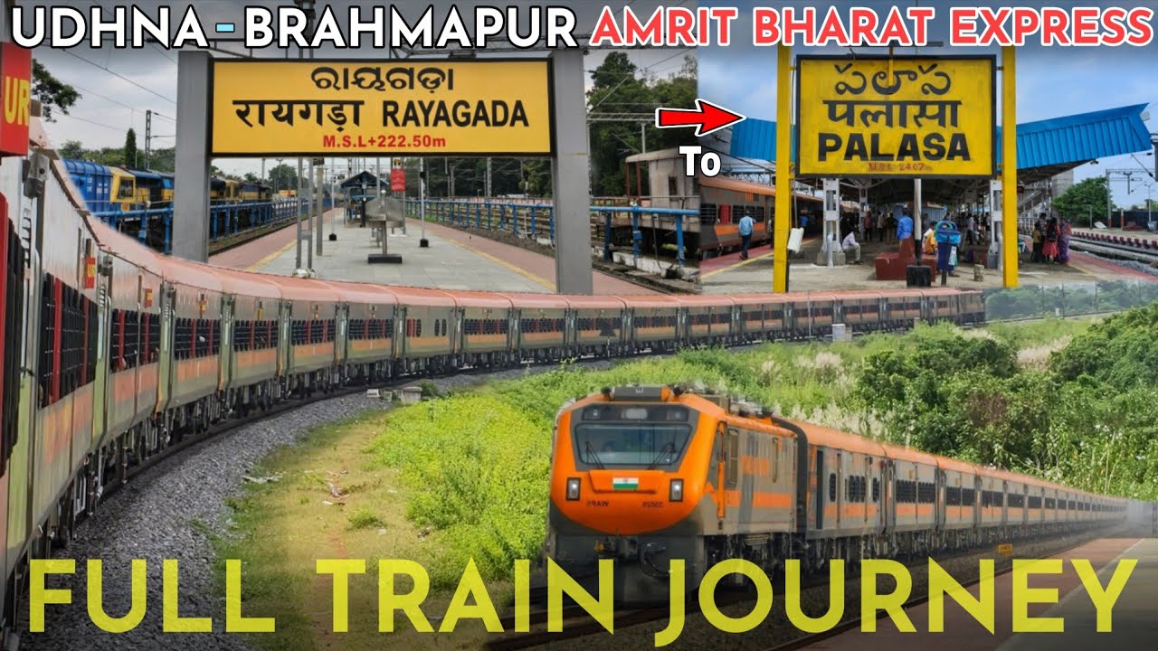 Rayagada to Palasa Full Train Journey💖😍 | Udhna(Surat) - Brahmapur | Amrit Bharat Exp | Train Vlog