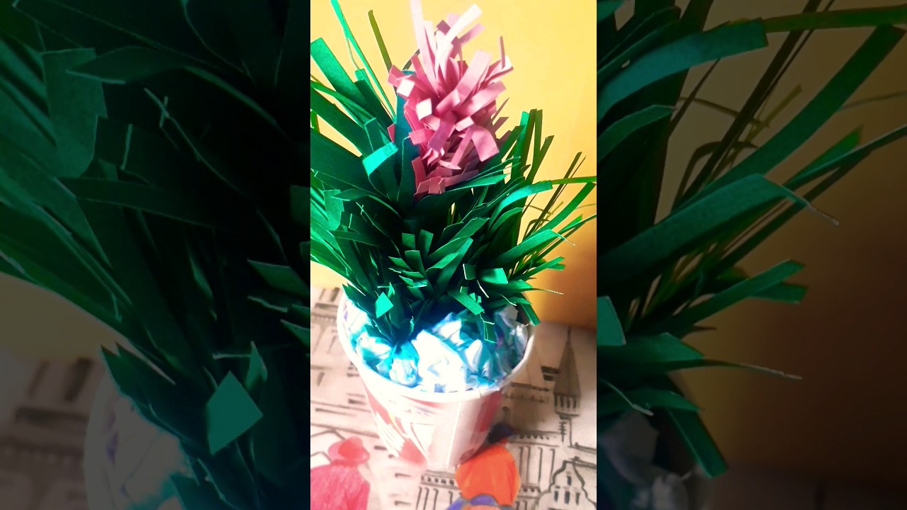 Flower pot with paper 