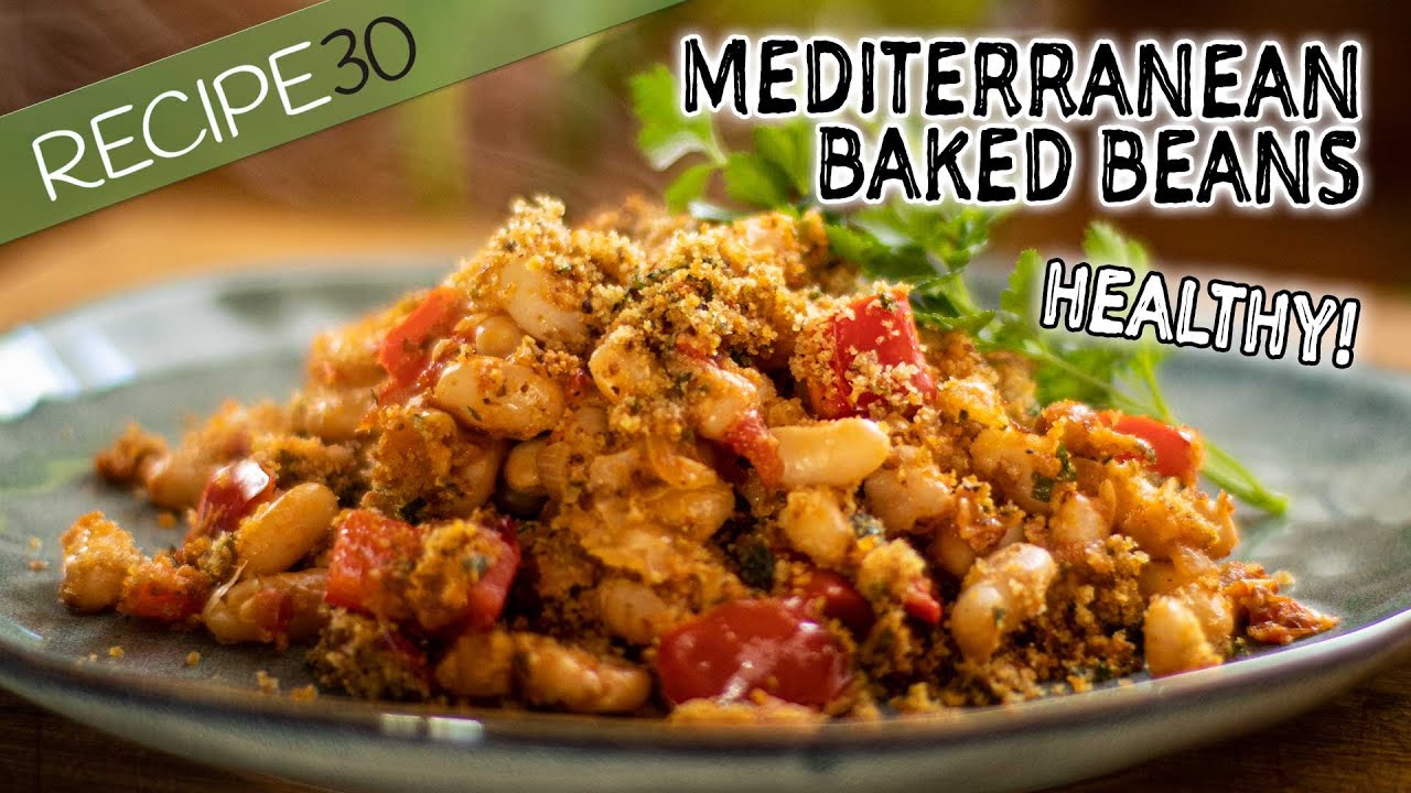 Mediterranean Baked Beans a Healthy Vegetarian Meal