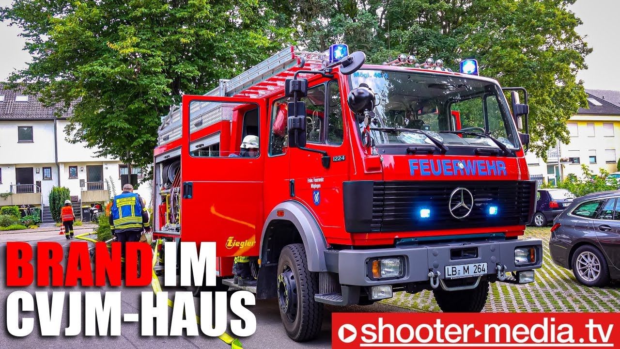 🔥  Brand im CVJM - Haus. 🔥 | 🚒  Feuerwehr Möglingen & Ludwigsburg mit Drehleiter im Brandeinsatz 🚒