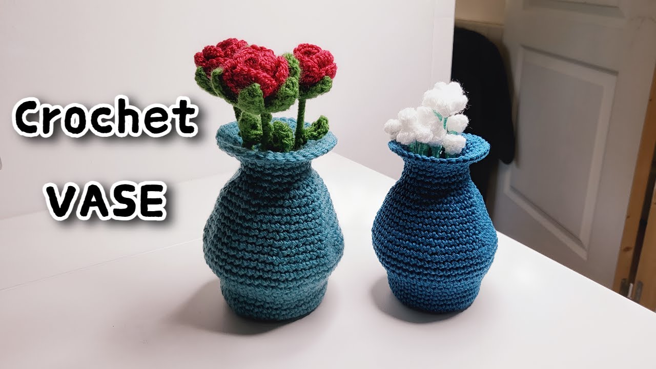How to crochet a flower vase for beginners quick & easy step by step tutorial