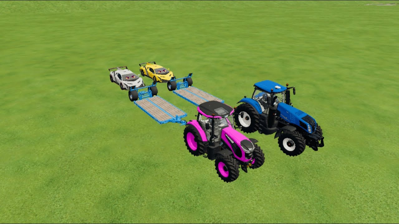 TRANSPORTING Work With COLORS | TRACTOR VS LAMBORGHINI COLOR CAR | Farming Simulator 22