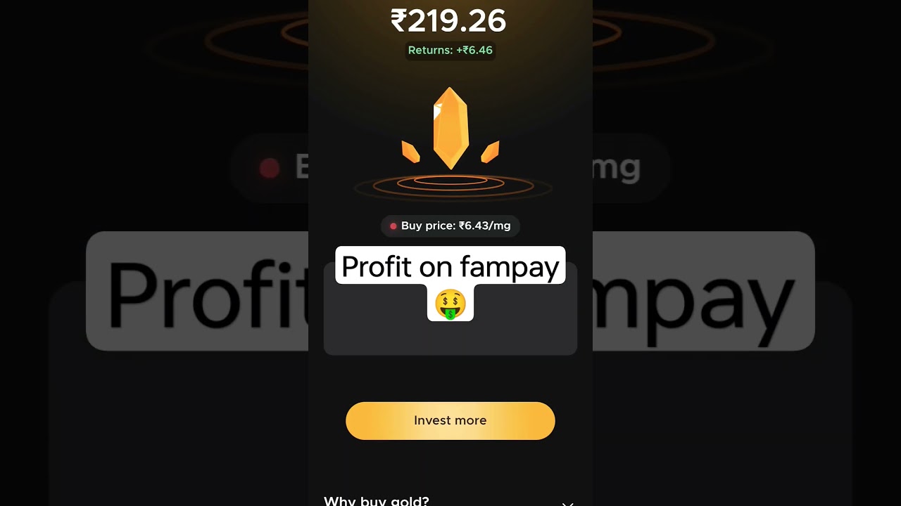 Fampay Profit digi gold 🤑 , profit on fampay app digi gold, easy moneyy #shorts