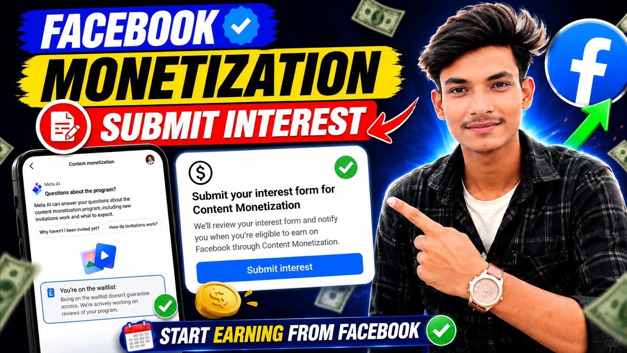 Facebook Content Monetization Kaise Le || Content Monetization You're On The  Waitlist In Facebook |