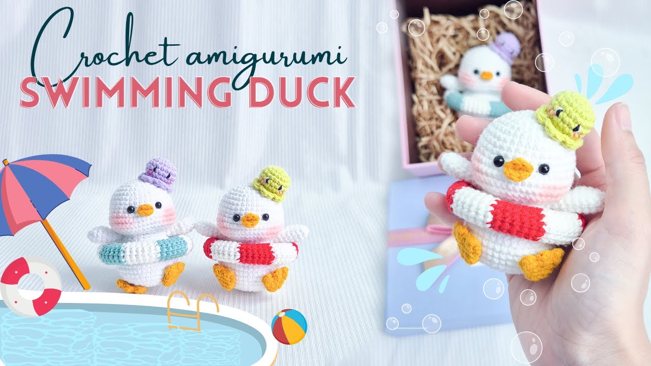 Crochet Amigurumi Swimming Duck Wearing Mini Octopus - Cute Amigurumi Pattern | NHÀ LEN