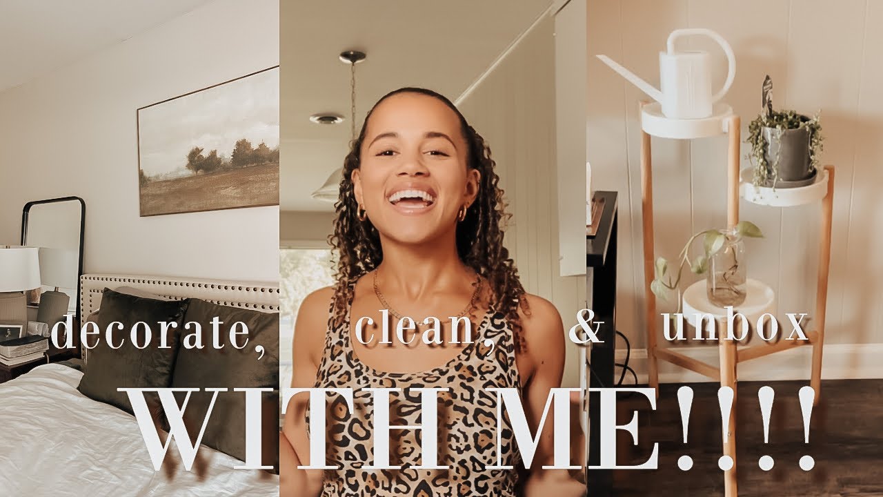 vlog | unboxing registry items, cleaning, and decorating our new home