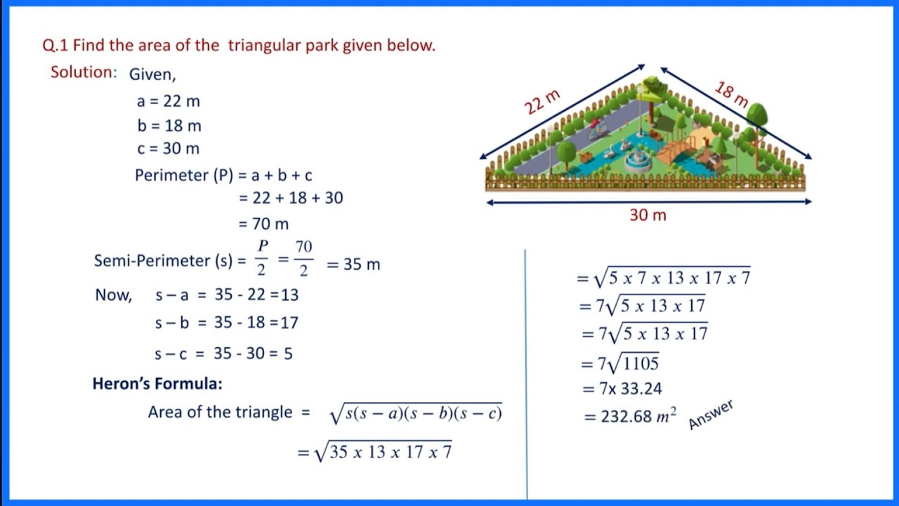 Class-9(Heron’s Formula) Full chapter Notes