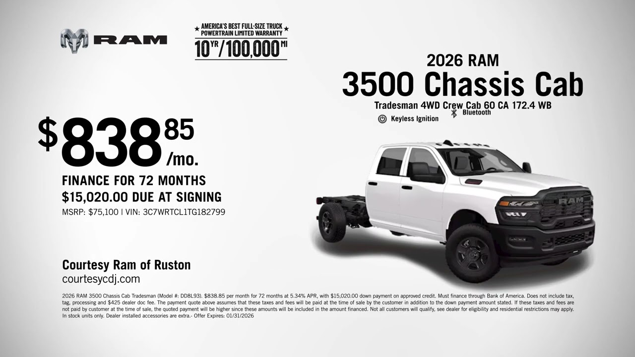 RAM 3500 Chassis Cab 01/30/2026 6846303