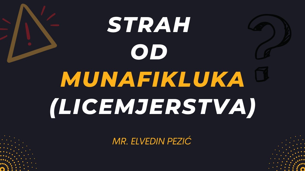 Strah od licemjerstva? - mr. Elvedin Pezić