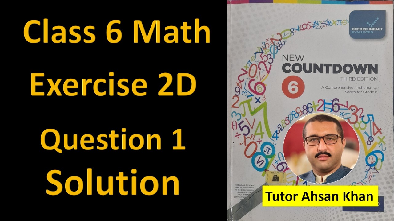 New Countdown 6 Exercise 2D Question 1 Solution | Third Edition | Math Class 6 Exercise 2D