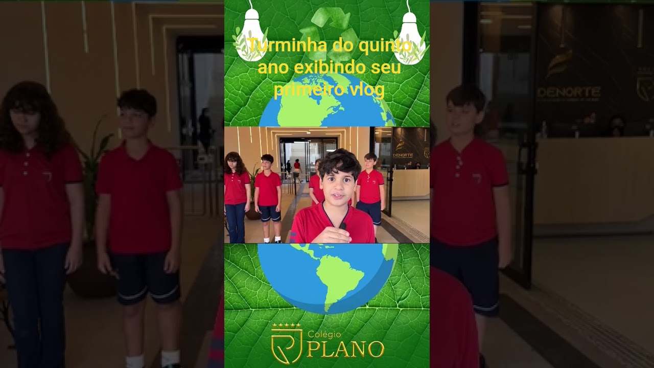 turminha do quinto ano exibindo seu primeiro vlog