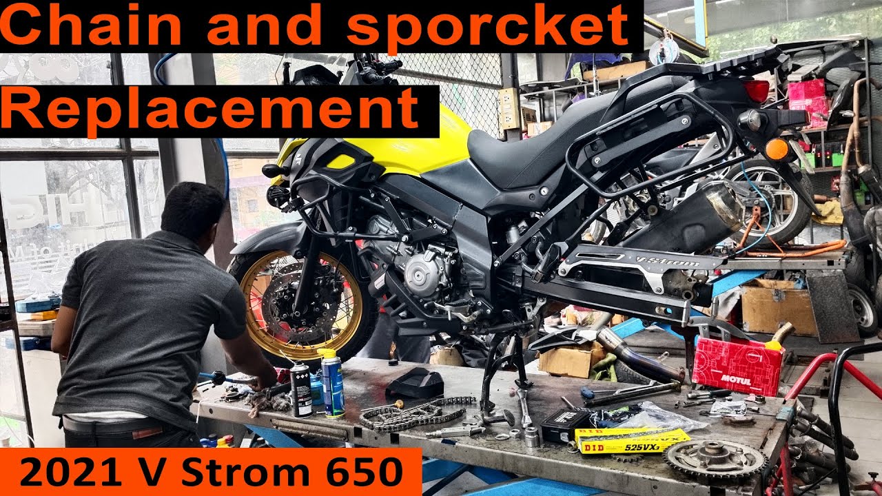 How to change the sprocket and chain on a v-strom 650