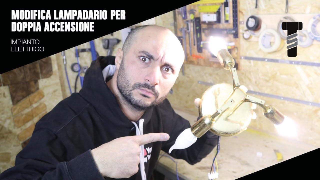 Modifica LAMPADARIO a più bracci per doppia accensione - PASSO PASSO