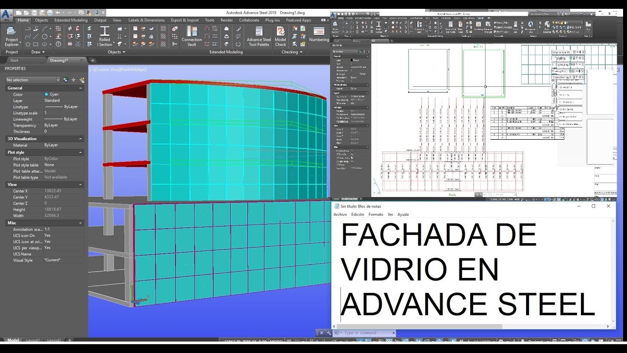 FACHADA DE VIDRIO EN ADVANCE STEEL