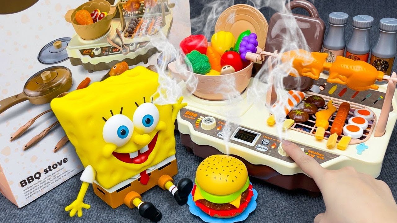Satisfying Unboxing The Fun SpongeBob SquarePants Kitchen Playset Collection 🧽 Unboxing Playset