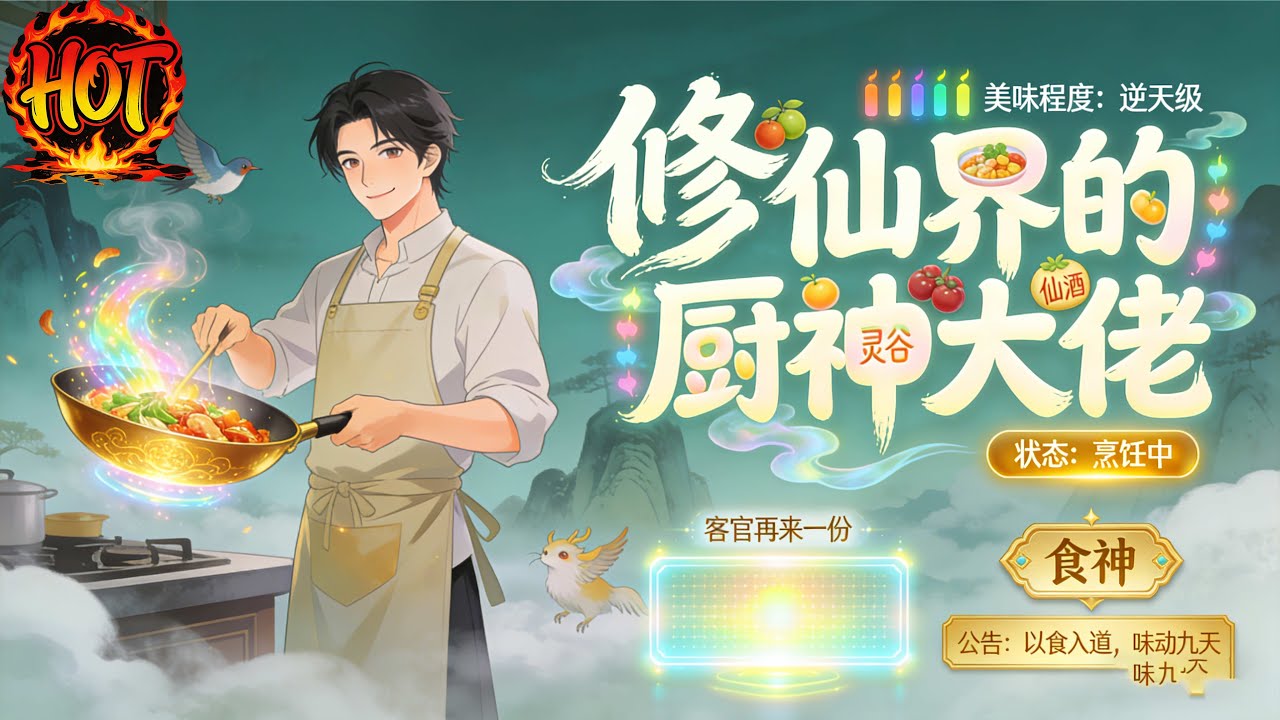 ✨【强推】《修仙界的厨神大佬 》1--61集穿越浩土世界的叶长青，成了道一宗最底层杂役，守着破伙房煮猪食。绝望之际绑定最强食神系统#穿越 #末世 #异能 ##动态漫画# 漫野推文