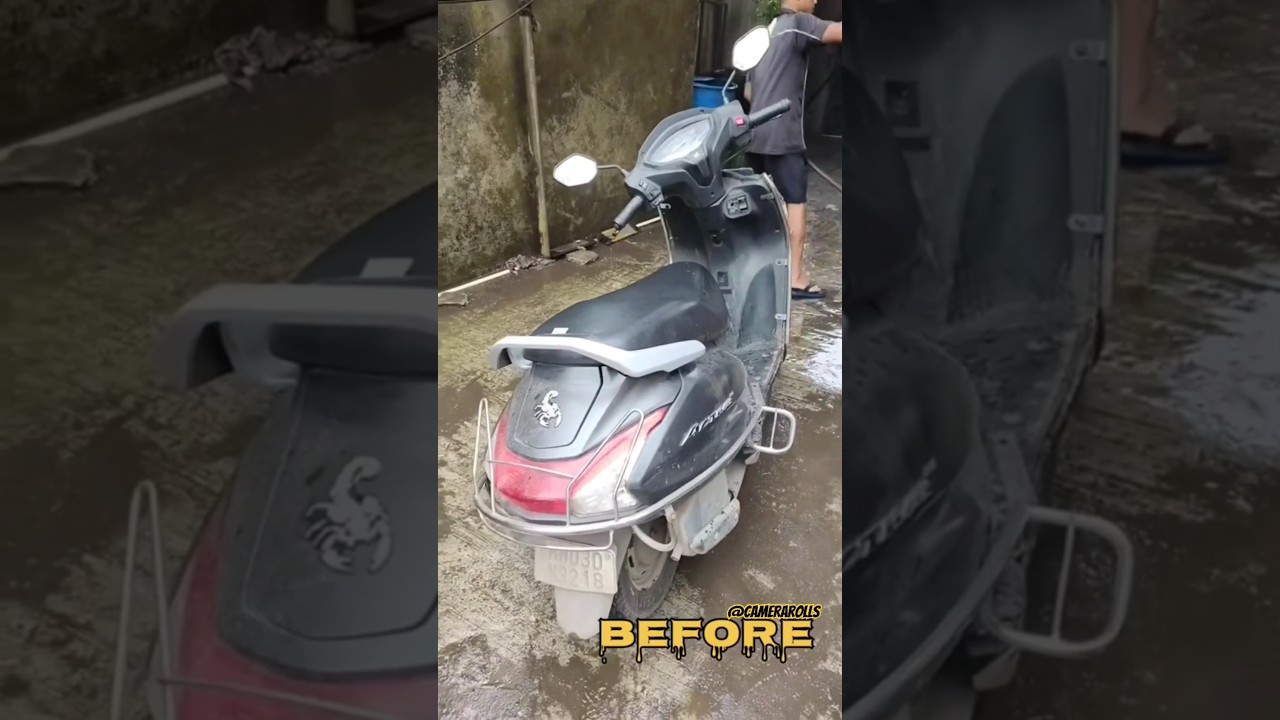 Before & After wash 🧽 #beforeandafter #washing #activa #6g #shorts