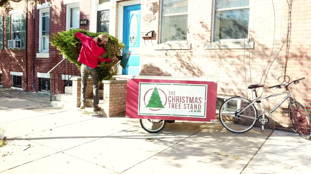 The Christmas Tree Stand Bike Delivery