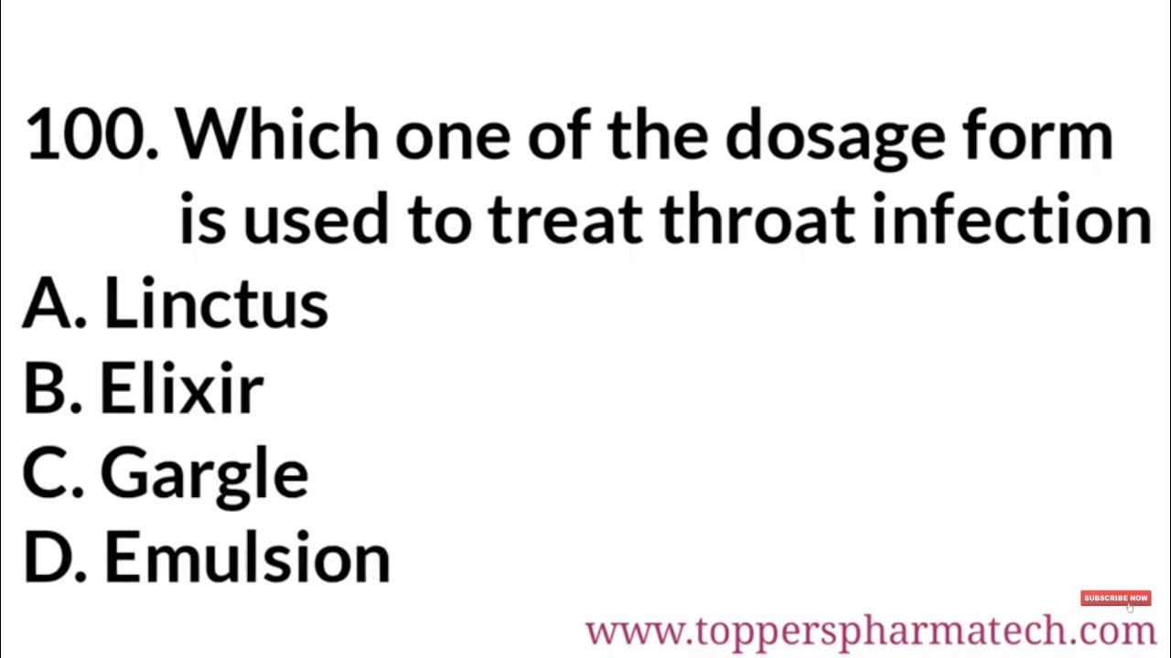Pharmaceutics MCQ - 40 || #PharmacistExamQuestionPaper | DCO Exam | GPAT Exam | NIPER Exam